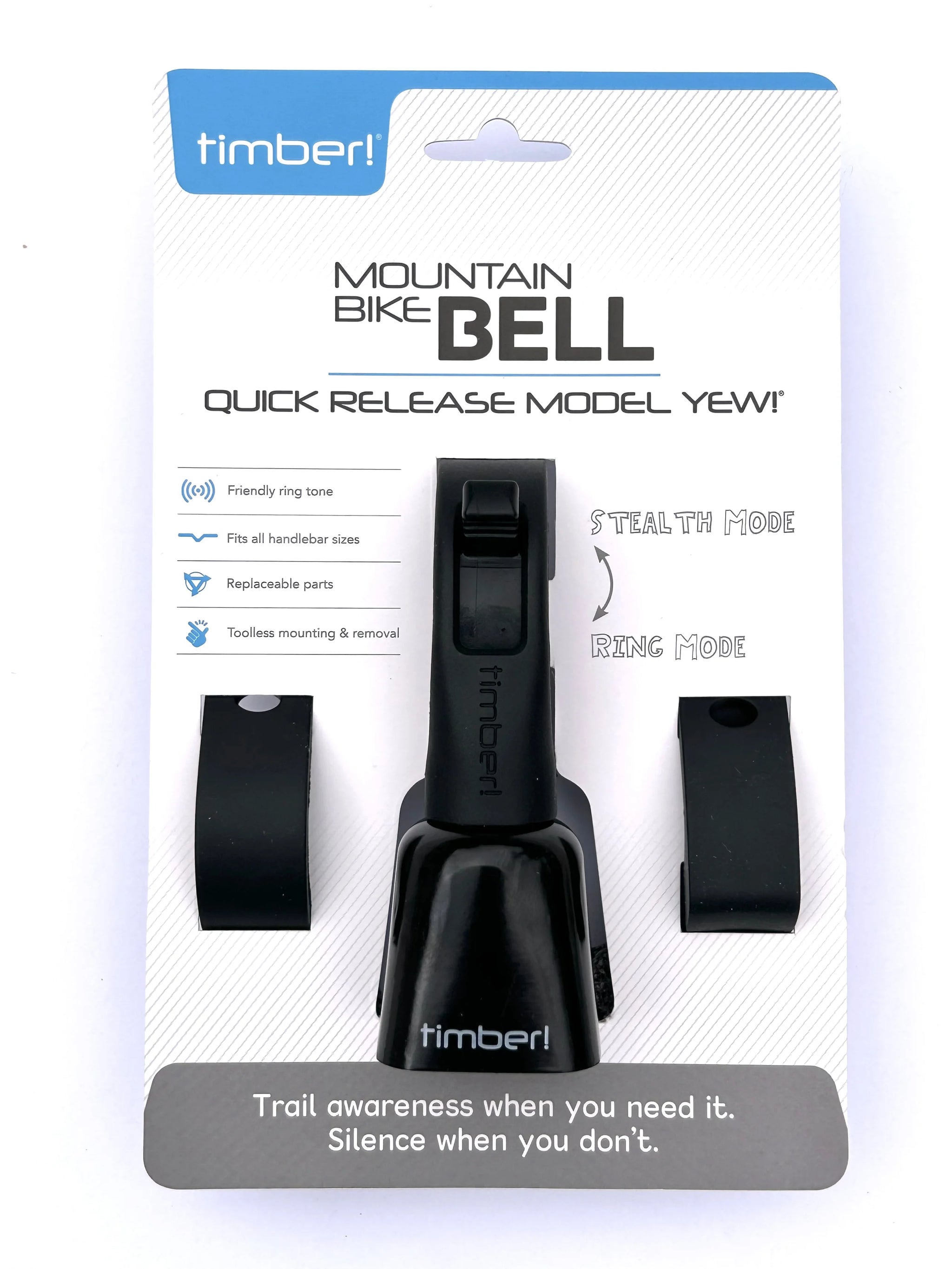 Quick Release Mountain Bike Bell Model Yew Timber Mountain Bike Bells